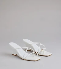 Refined And Classy Toe Ring Strappy Wedges