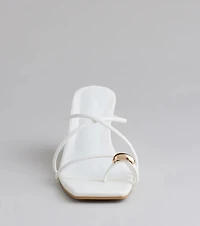 Refined And Classy Toe Ring Strappy Wedges