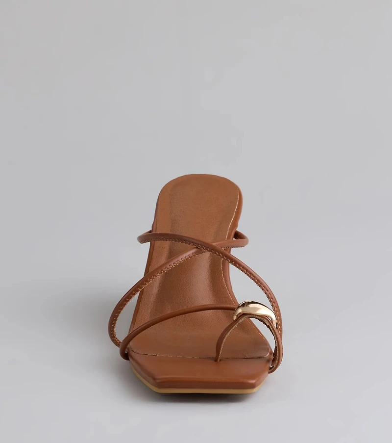 Refined And Classy Toe Ring Strappy Wedges