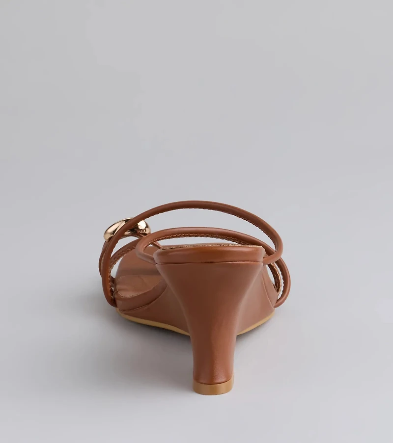 Refined And Classy Toe Ring Strappy Wedges