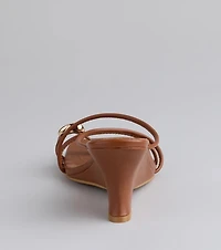 Refined And Classy Toe Ring Strappy Wedges