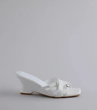 Playing It Cute Strappy Buckle Wedge Heels