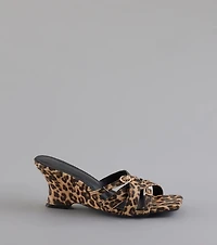 Playing It Cute Strappy Buckle Wedge Heels