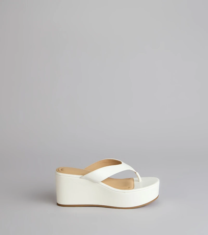 Casual Cutie Platform Thong Wedges