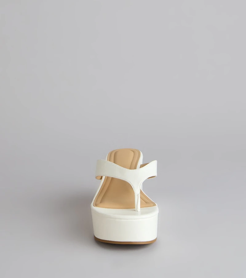 Casual Cutie Platform Thong Wedges