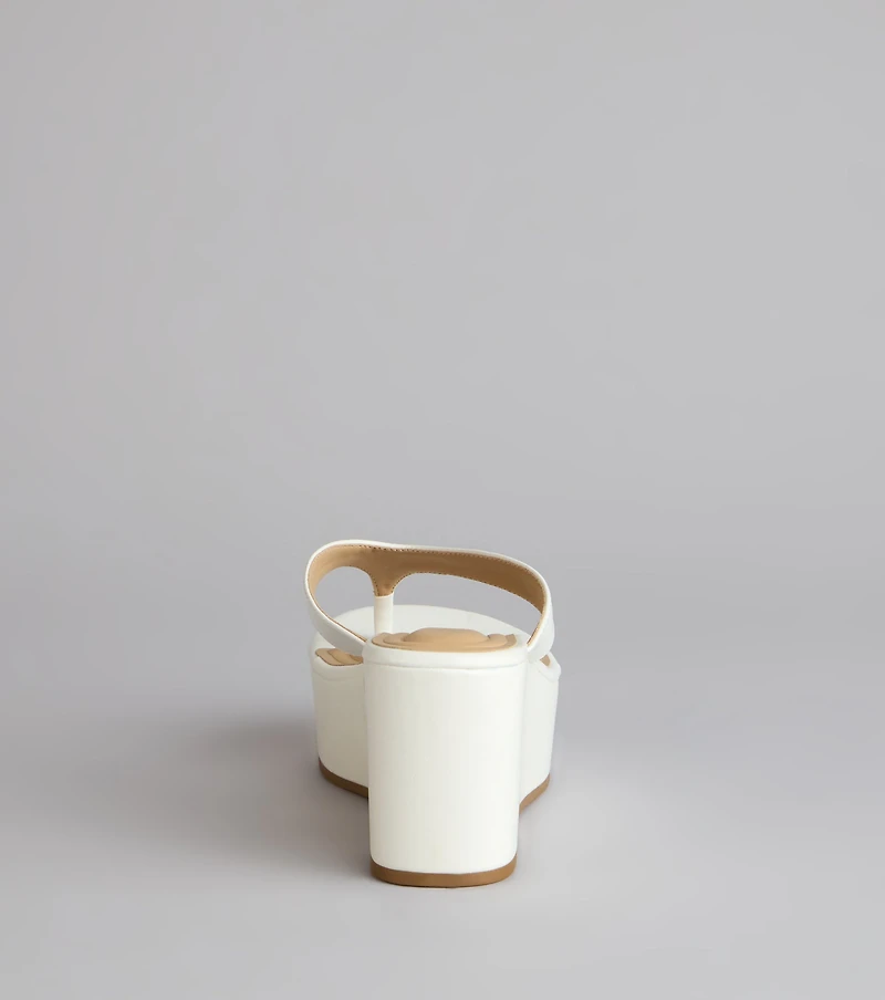 Casual Cutie Platform Thong Wedges