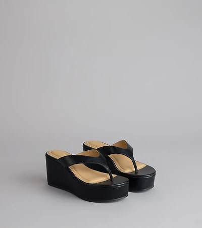 Elevated Thong Platform Wedge Sandals
