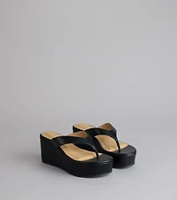 Elevated Thong Platform Wedge Sandals