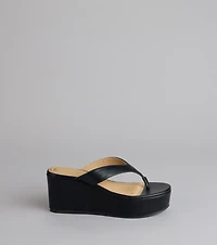 Elevated Thong Platform Wedge Sandals
