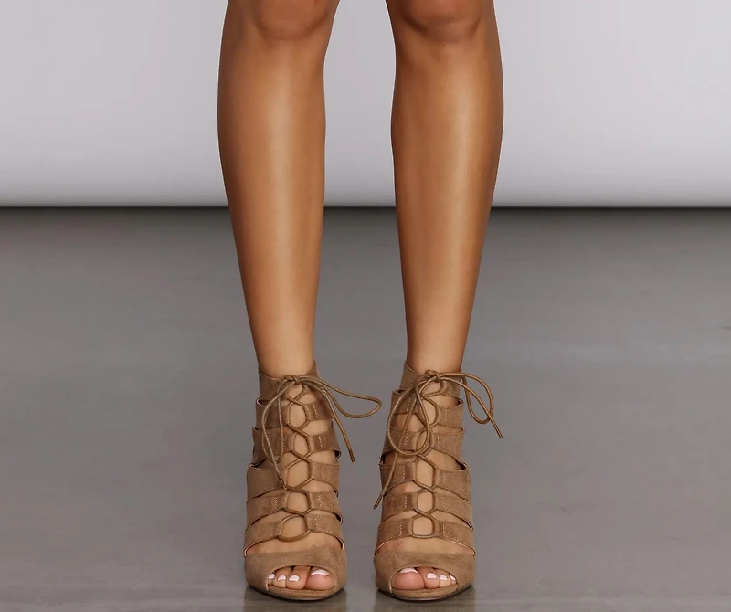 Laced Style Wedge Heels