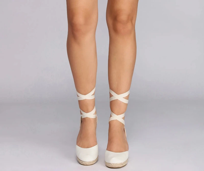 Lovely Lace Up Espadrilles