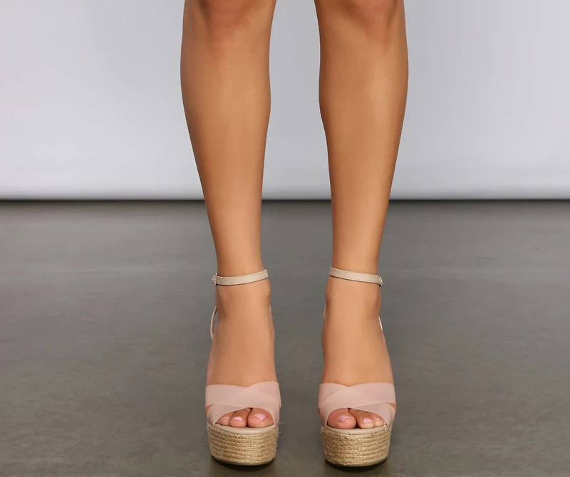 Summer Days Criss Cross Espadrille Wedges