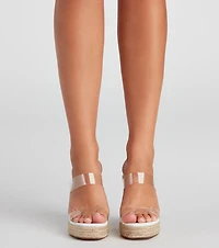 Style On Lock PVC Espadrille Wedges