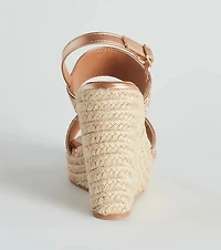 Vacay Luxe Rhinestone Espadrille Wedges
