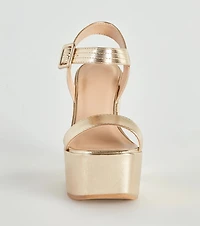 Amp The Drama Metallic Platform Wedges