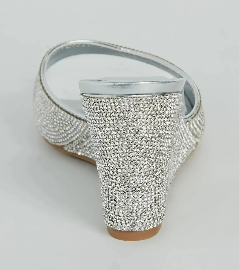 All Star Glitz Rhinestone Square Toe Wedges