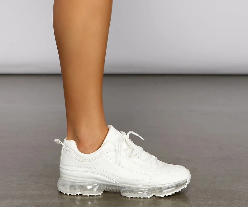 Casual Vibes Faux Leather Jelly Sneakers