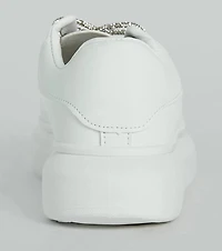 Glam Squad Faux Leather Rhinestone Sneakers