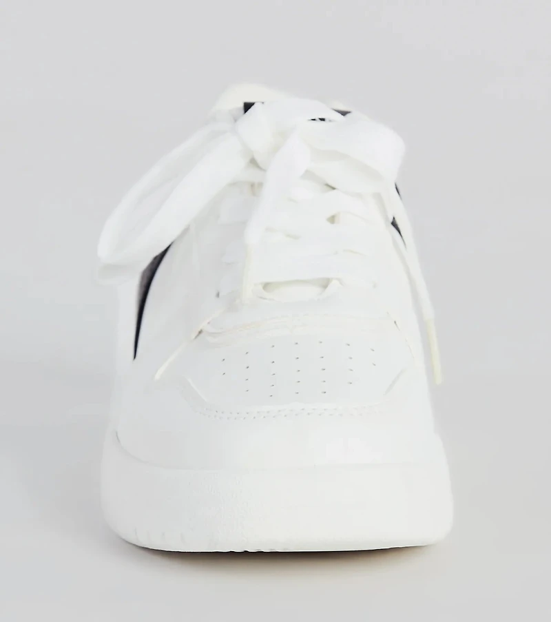 Too Cool Contrast Trim Faux Leather Sneakers