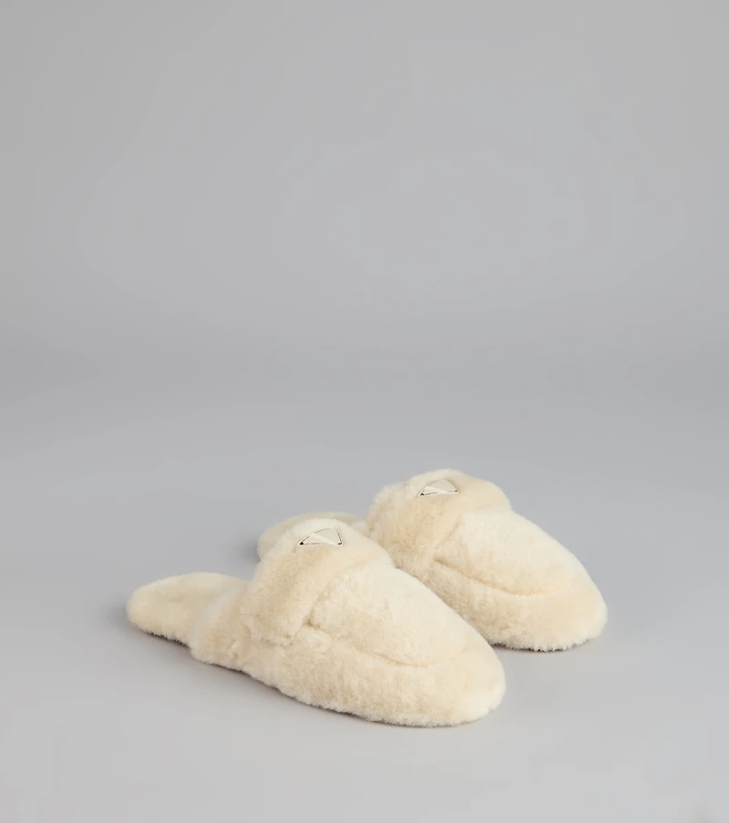 Lounge Edit Fuzzy Mule Slippers