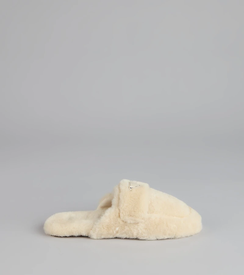 Lounge Edit Fuzzy Mule Slippers