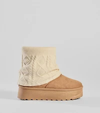 Cozy Vibes Cable Knit Platform Slippers