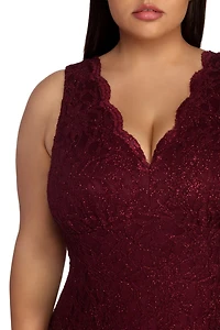 Plus Nicki Formal Glitter Dress