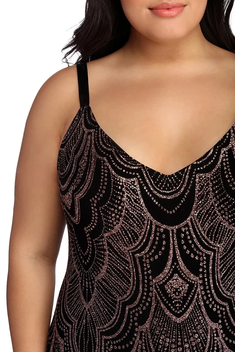 Plus Roseanna Formal Glitter Dress