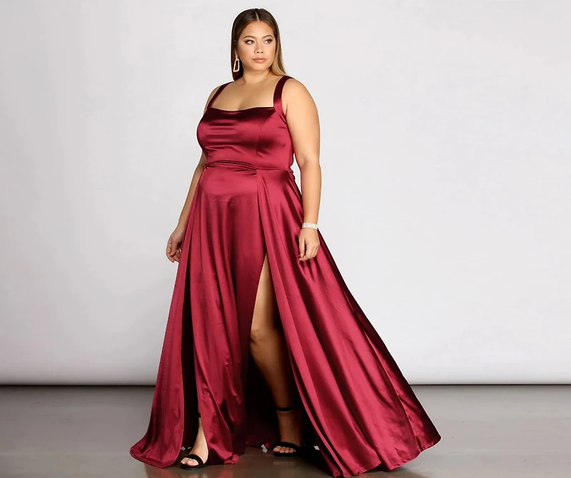 Plus Eve Double Slit Formal Dress