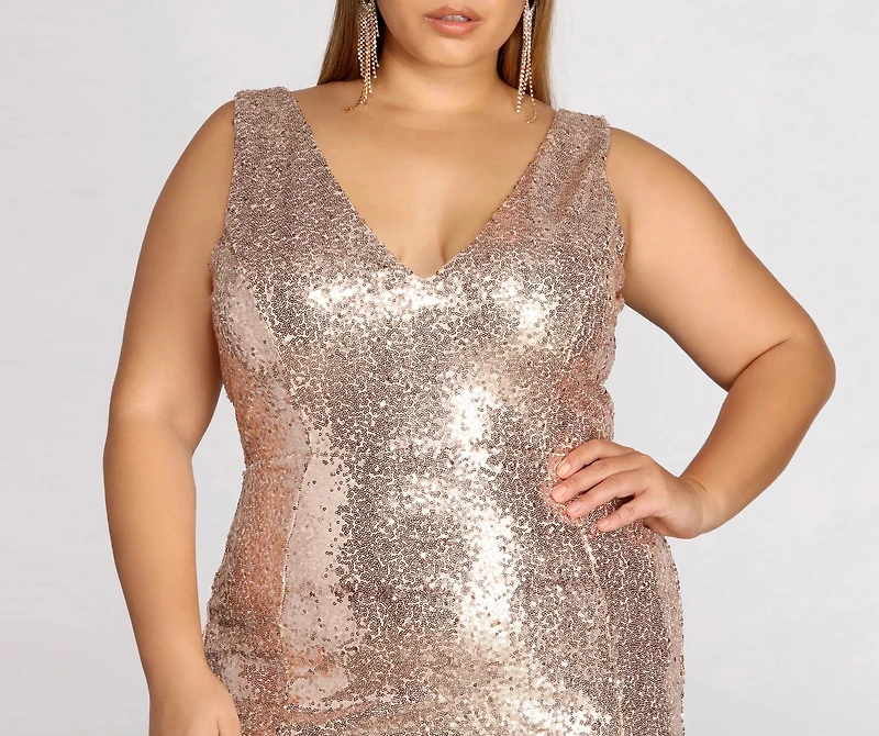 Plus Harmony Sparkling Sequin Dress
