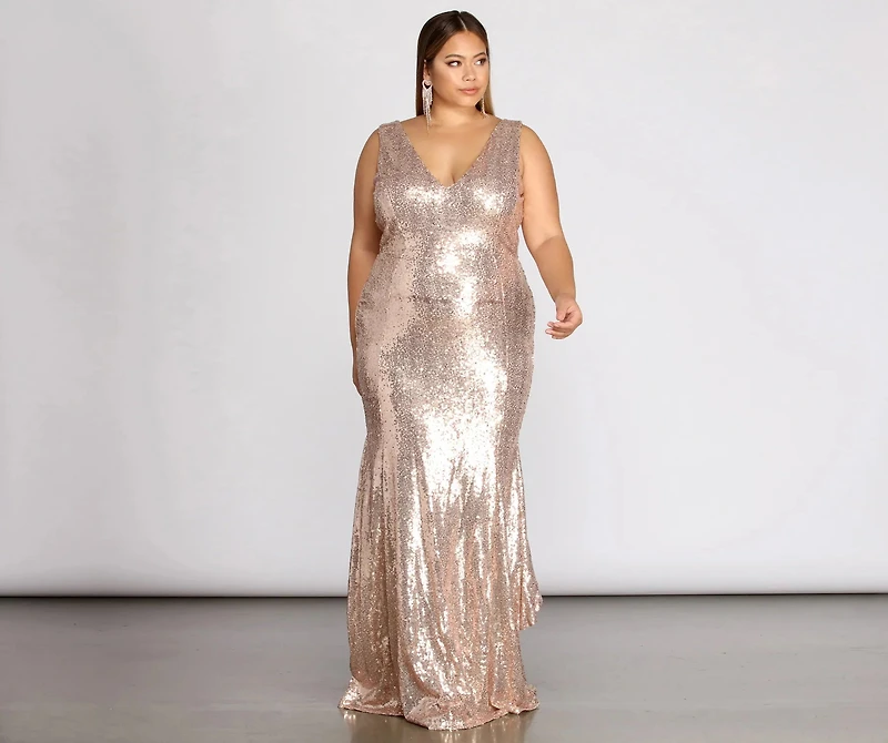 Plus Harmony Sparkling Sequin Dress