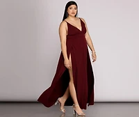 Plus Galilea Formal High Slit Dress