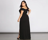 Plus Oriana Off-Shoulder Gown