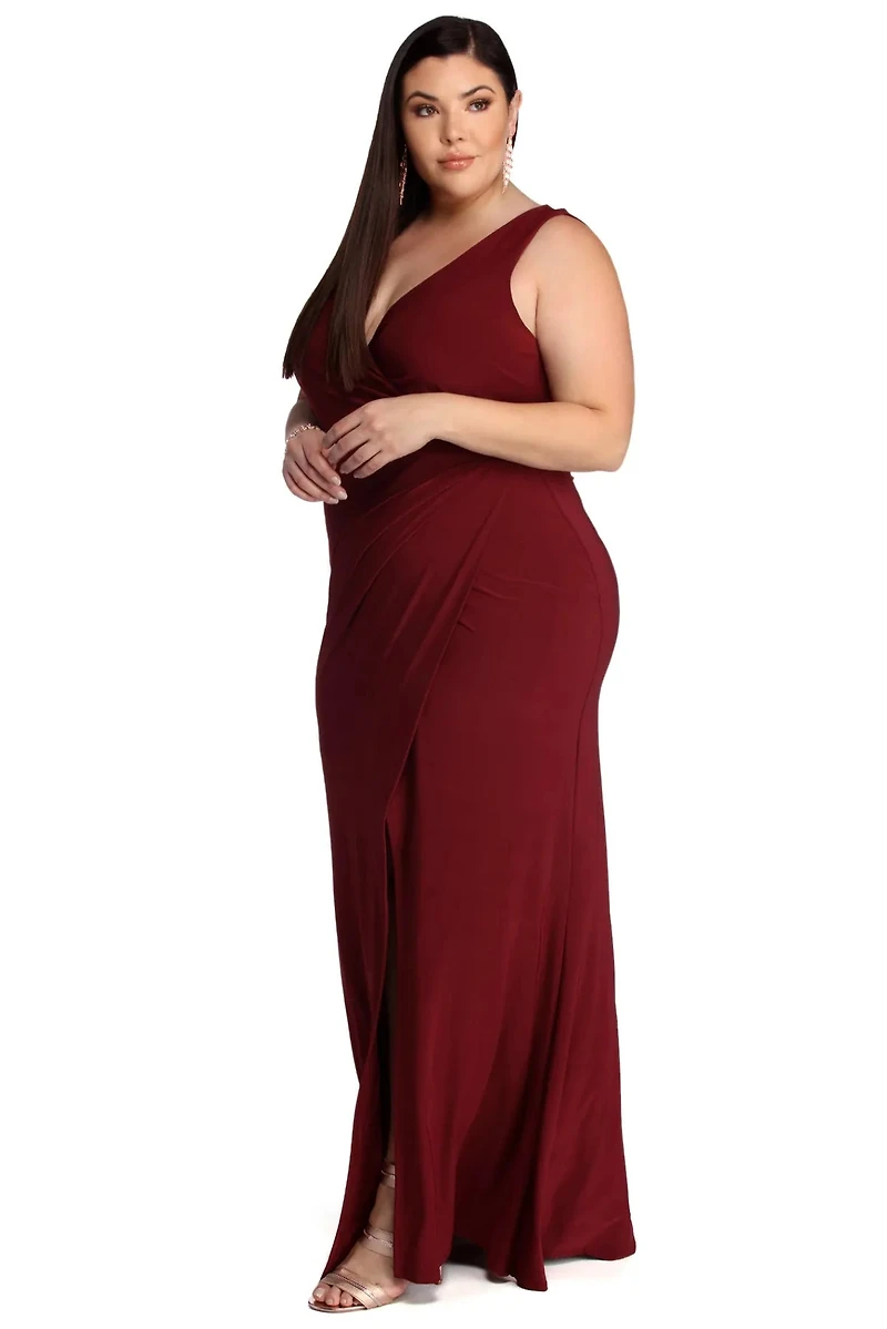Plus Karla Formal Wrap Dress