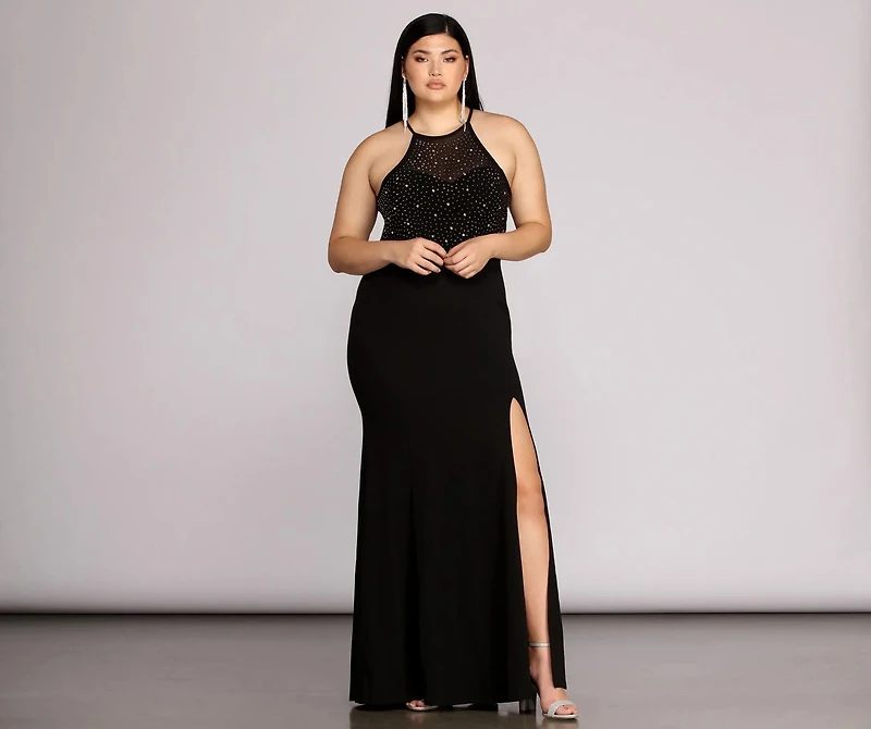Plus Kacey Formal Heat Stone Dress