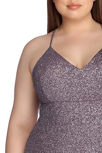 Plus Glow Glitter Dress