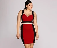 Plus Color Block Midi Dress