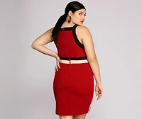 Plus Color Block Midi Dress