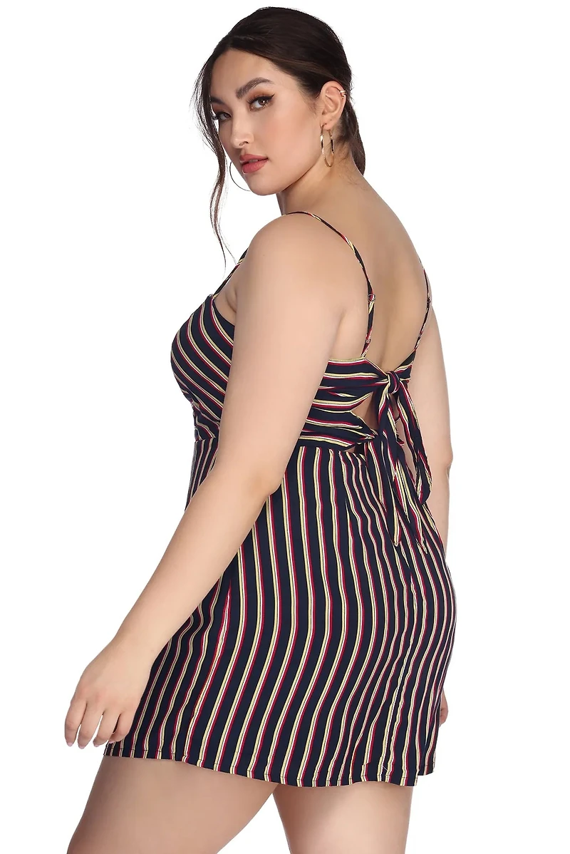 Plus Striped Style Dress