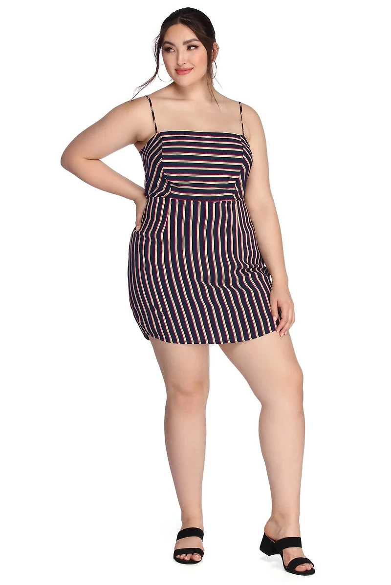 Plus Striped Style Dress