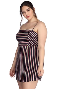 Plus Striped Style Dress