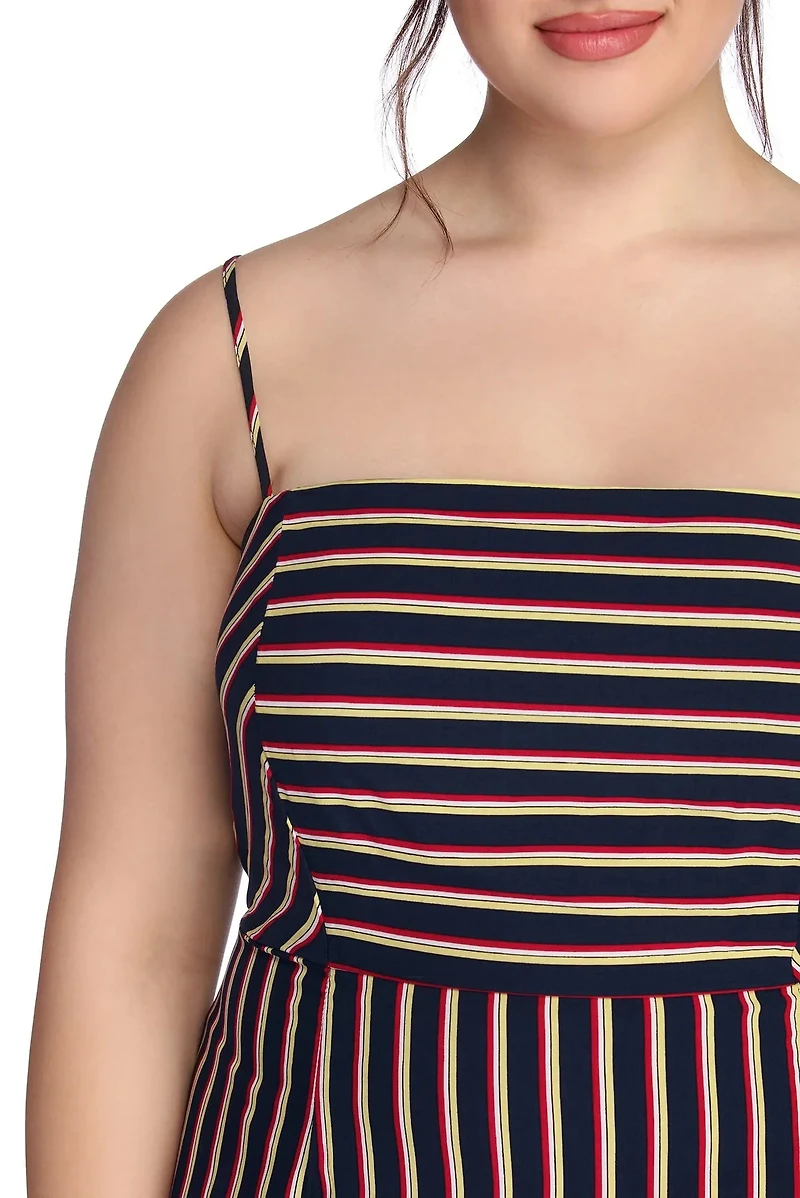 Plus Striped Style Dress