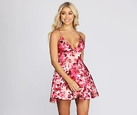 Anja Printed Halter Party Dress