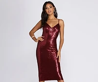 Raegan Formal Sequin Midi Dress