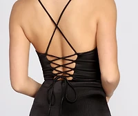 Valentina Ruched Satin Dress