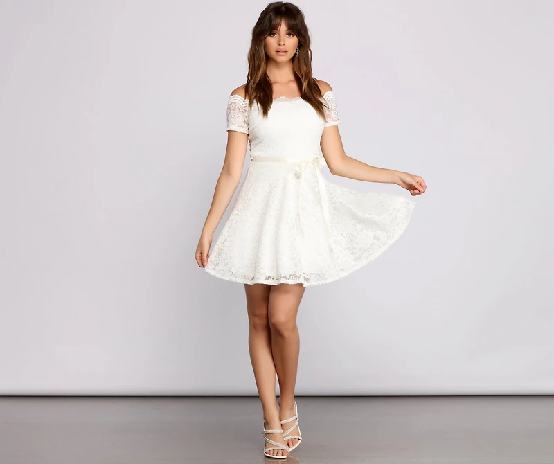 Mackenzie Off The Shoulder Lace Party Dress
