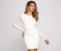 Victoria Open-Back Lace Mini Dress