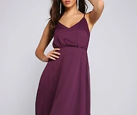 Maggie Formal Chiffon A-Line Midi Dress
