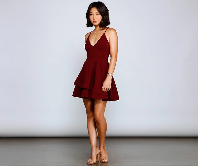 isabella lace up back skater dress Windsor Isabella Lace-Up Back Skater Dress at Foxvalley Mall in Aurora, IL