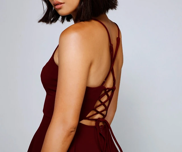 isabella lace up back skater dress Windsor Isabella Lace-Up Back Skater Dress at Foxvalley Mall in Aurora, IL